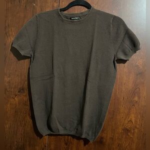 Brown Short Sleeve Textured Shirt